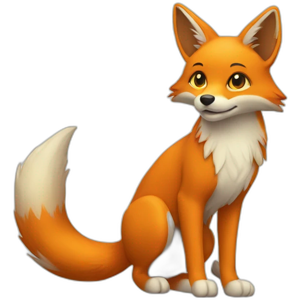 Orange and yellow Tails the Fox emoji
