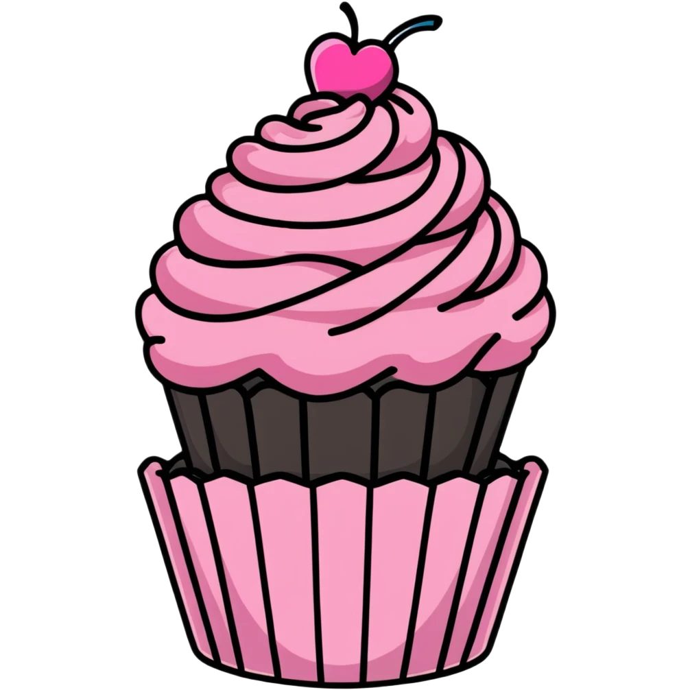 cupcake with pink icing emoji