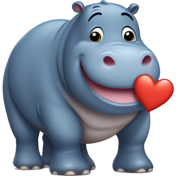 Hippo saying I love you  emoji
