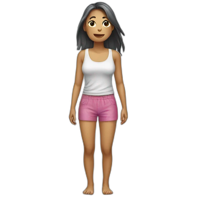Woman with wet clothes emoji