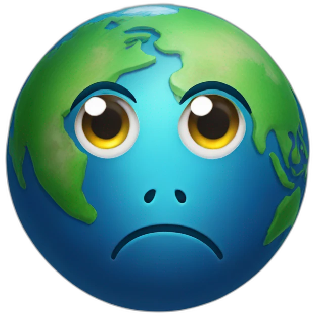 planet earth with face with one eye emoji