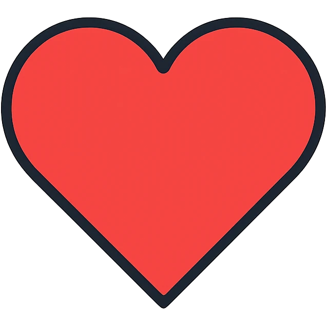 heart icon, outlined with a touch of color, modern icon style emoji