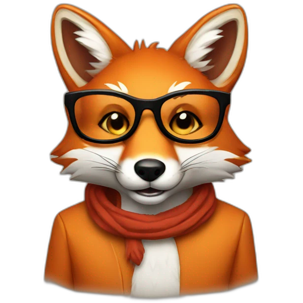 fox with glasses cheers emoji
