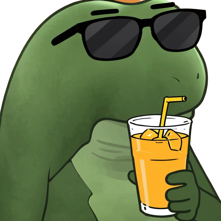 bomb in sunglasses sipping a drink and laying under a palm tree emoji