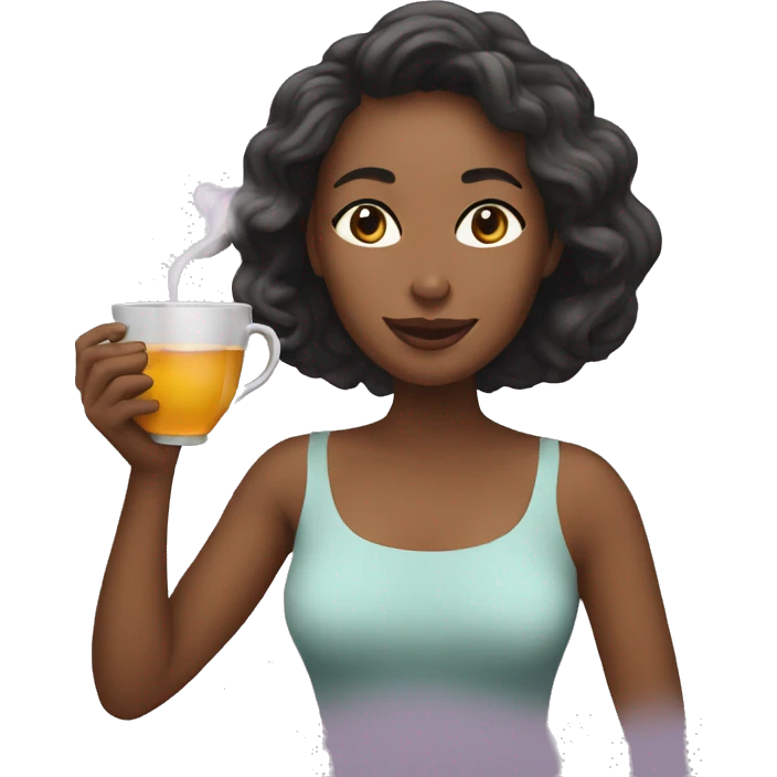 woman drinks tea emoji