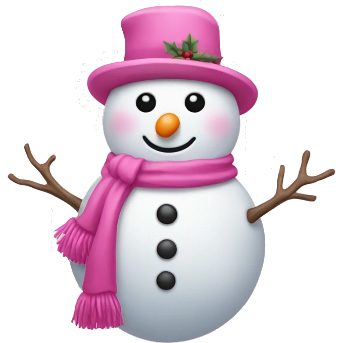 Pink snowman emoji