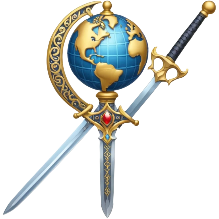 Sword which has globe over it 
 emoji