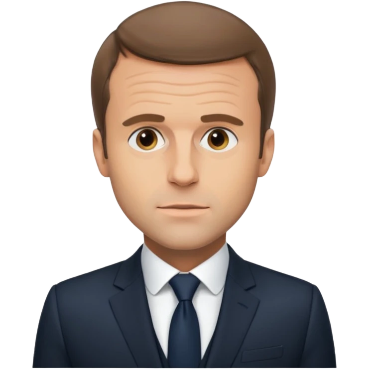 Emmanuel Macron with no smile emoji