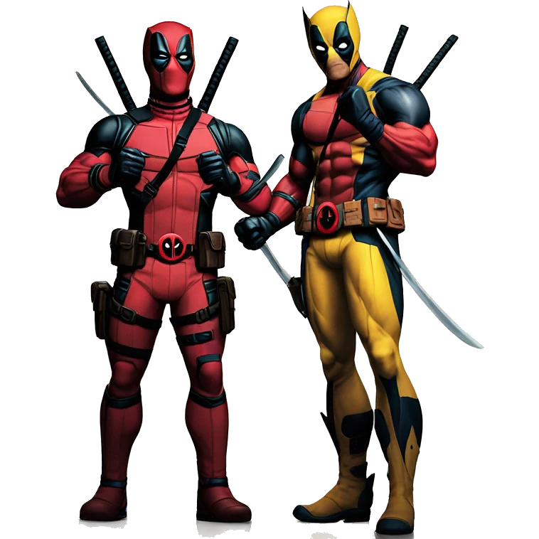 Deadpool and wolverine epic, UHD, high quality  emoji