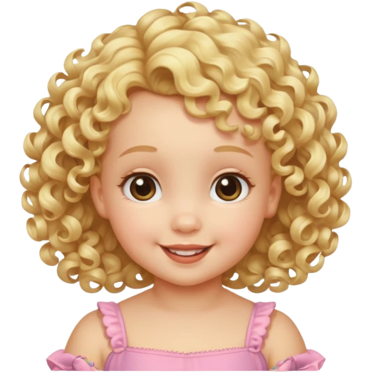 Cherubic Baby girl with curls bust emoji