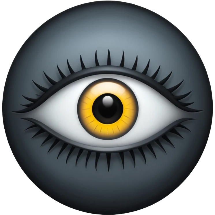 Minimal emoji, gothic futuristic eye, cold grey sclera, pupil replaced by a solid black number 8, occult cyber aesthetic, sharp clean lines, flat emoji design, centered, transparent background emoji
