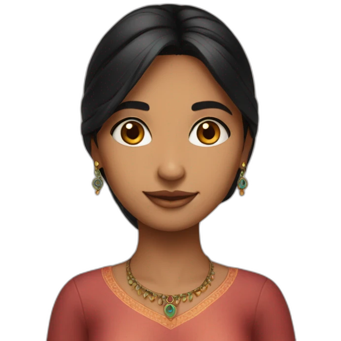 fair skin straight black hair indian girl fair skin doing potery emoji