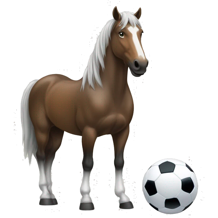 Pferd mit Fußball  emoji