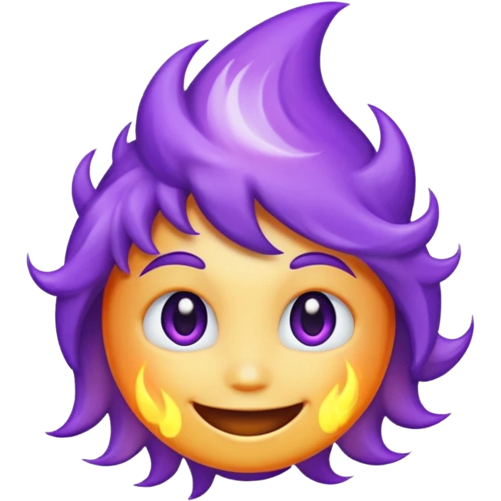 purple fire with cool face emoji