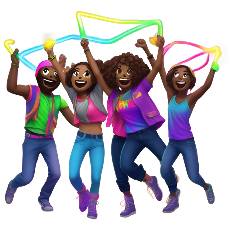 Raver friends having a blast  emoji