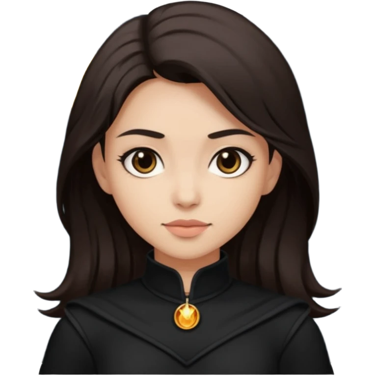 Shadow Moon from American Gods with dark brown hair, black outfit emoji