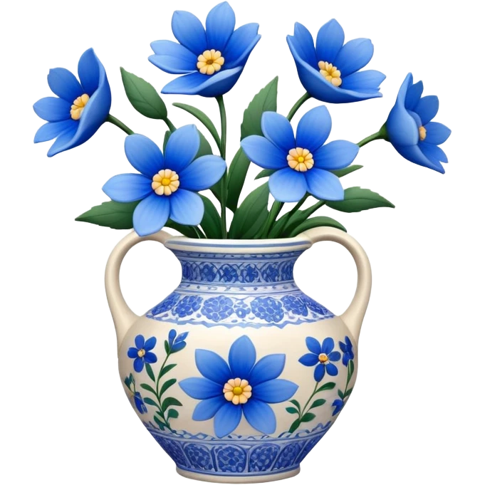 vase of blue flowers emoji