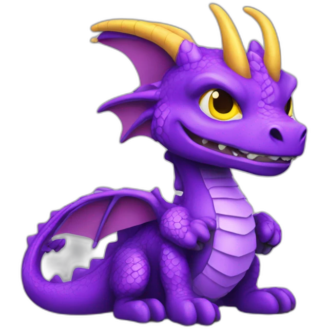 purple dragon with yellow eyes wearing wizard clothes emoji