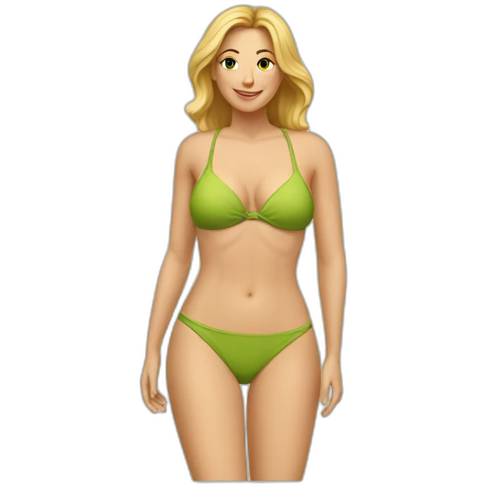 soft-fit Caucasian woman bikini (beach body) bed emoji