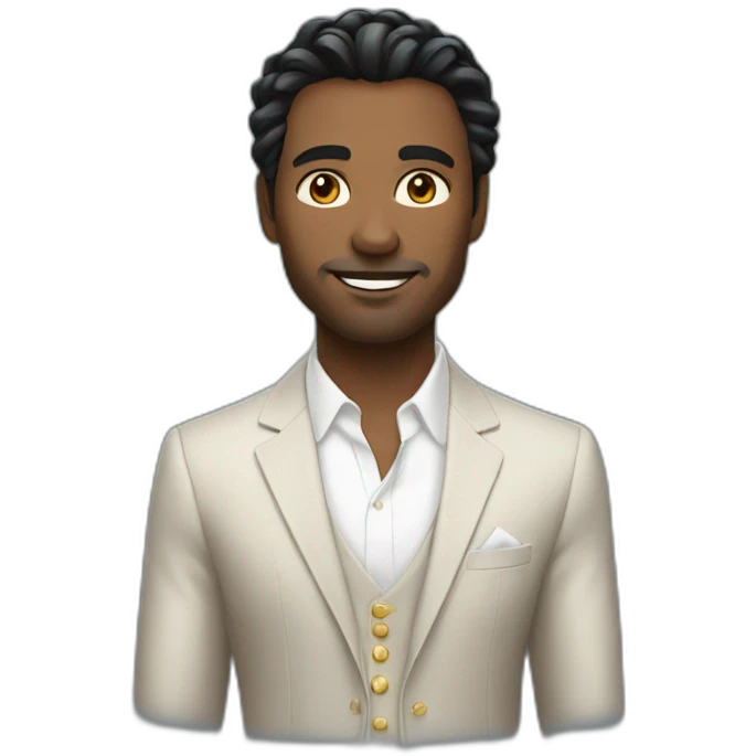 Rich guy, black hairstyle  emoji