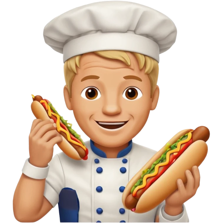 gordon ramsay eat hotdog, happy smile emoji