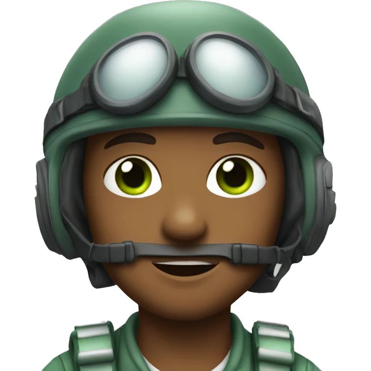 Pilot with greenish eyes emoji