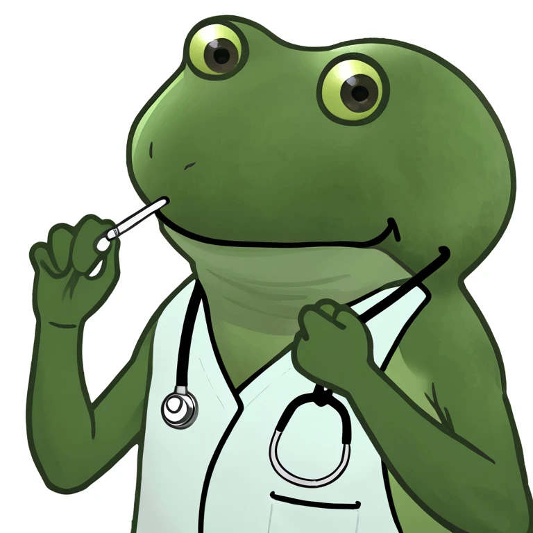 a 1600 pixel wide banner filled with bufo frog characters in a hospital setting, medical theme, showing frogs as doctors, nurses, and patients, with medical equipment and hospital background, playful and lively atmosphere emoji