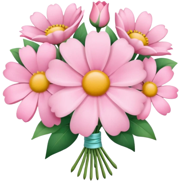 Pink bouquet with simple flower emoji