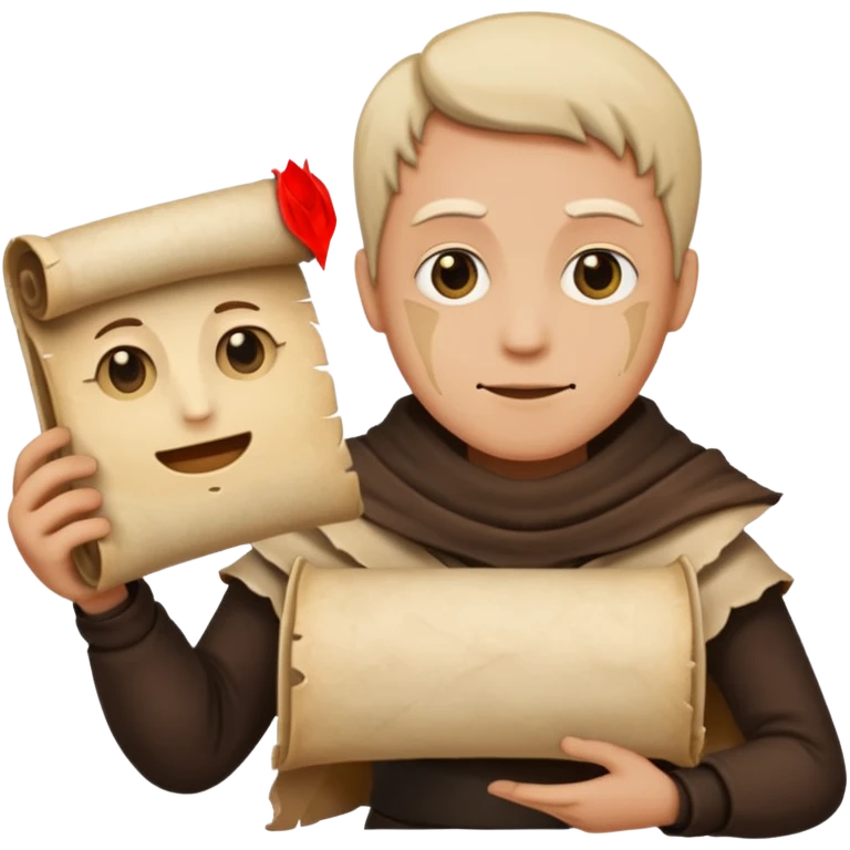 person with old scroll judgment emoji style emoji