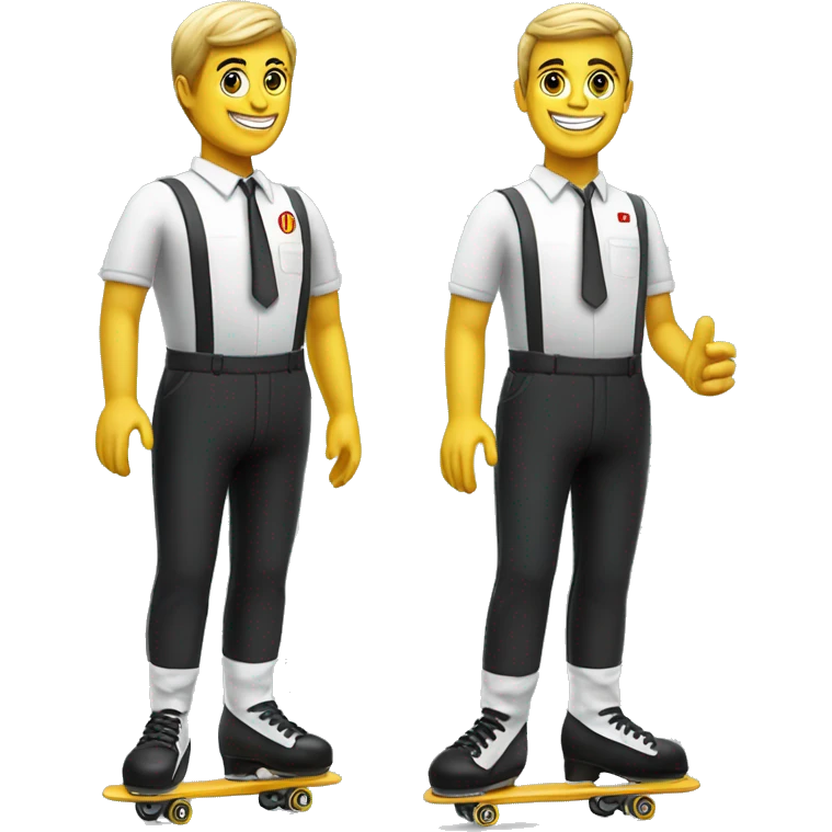 waiter on roller skates McDonald's uniform realistic 60's stye emoji