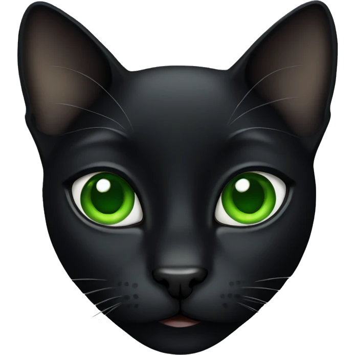 Black cat with green eyes emoji