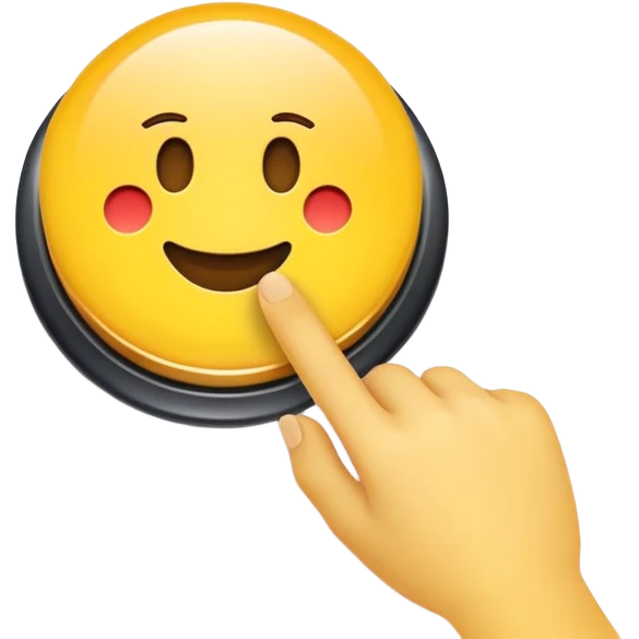 hand pushing a button, classic emoji look emoji