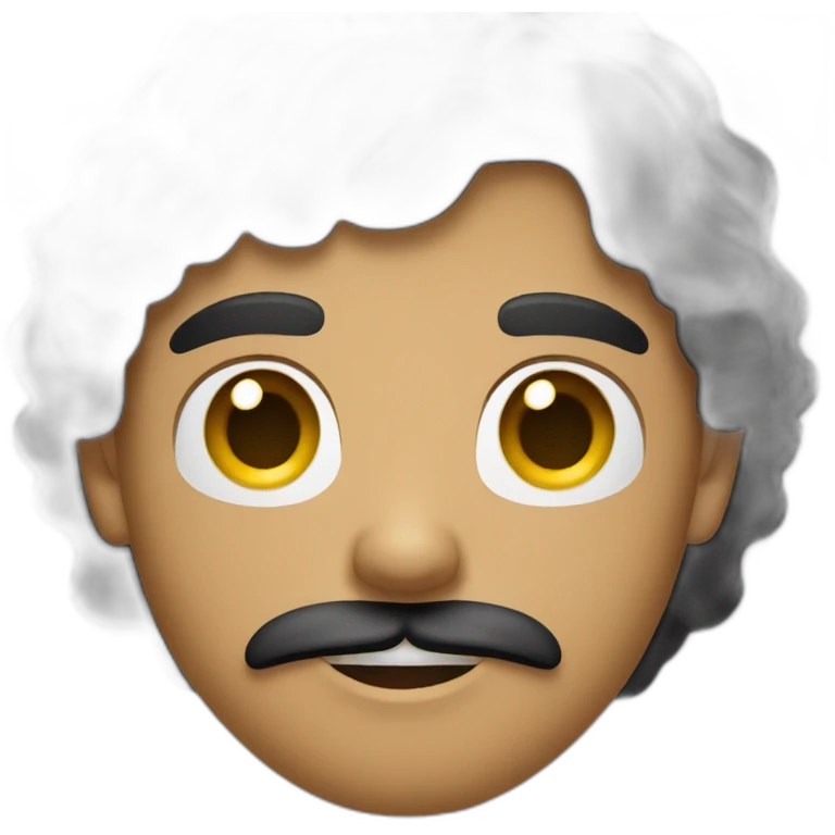 black long hair guy with mustache and goatee emoji