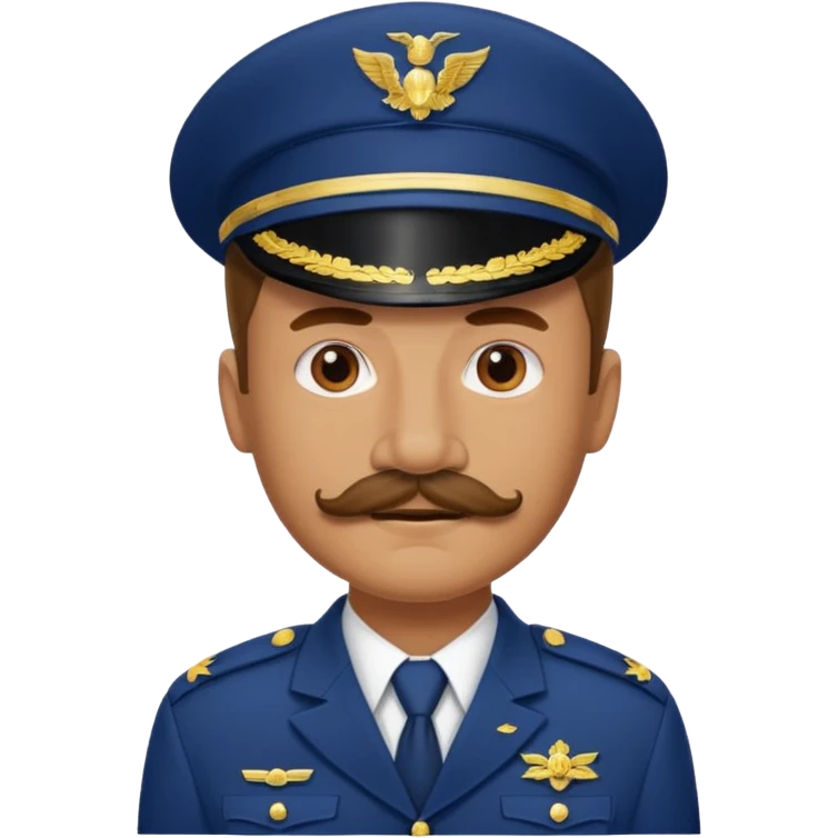 mustaches man in unfiorm emoji
