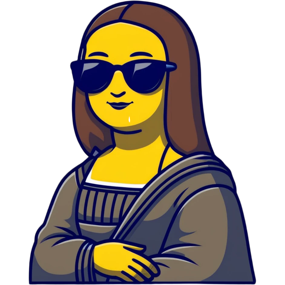 Mona Lisa with sunglasses 420 emoji