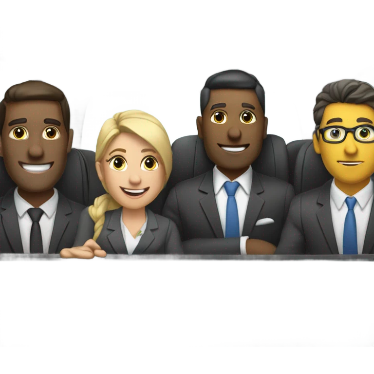 office workers in a taxi cab emoji