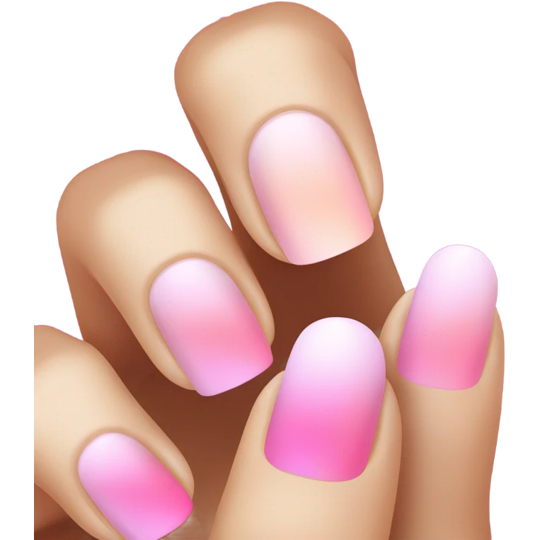 pink ombré nails  emoji