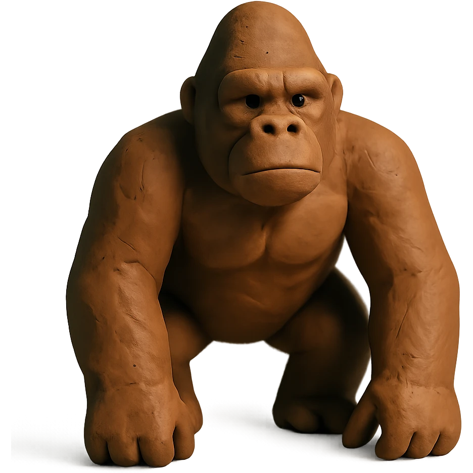 claymation style gorilla emoji