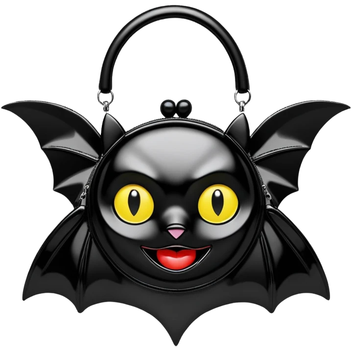 SDemonia Hb-115 Patent vegan leather Bat Shaped Handbag, ultra detailed, hyperrealism. Isolated, 8k quailty, 5000x5000px emoji