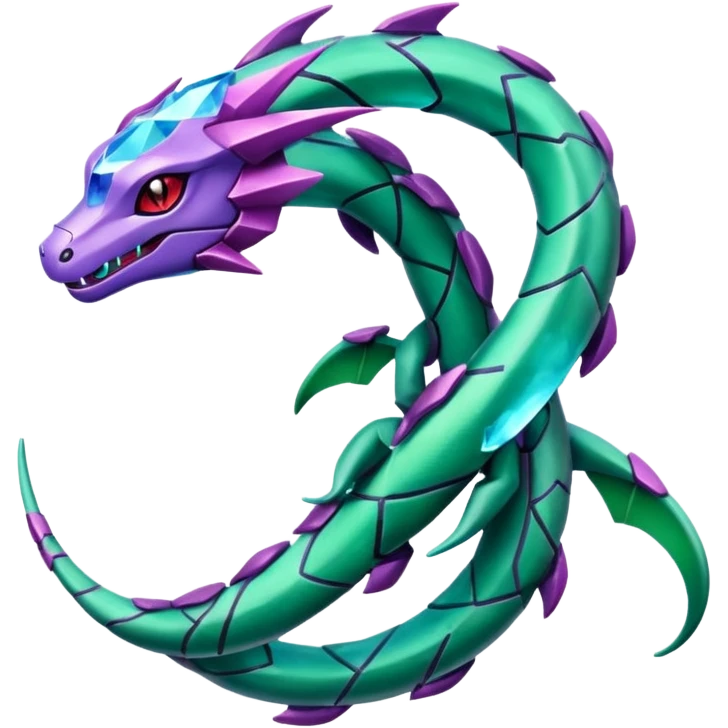 Pokemon legendary purple and cian crystal rayquaza emoji