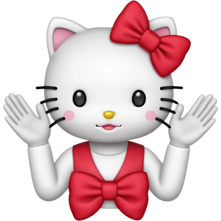hello kitty holding up 67 with both hands emoji