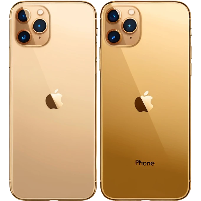 Gold iPhone 16 Pro Max, front and rear view emoji