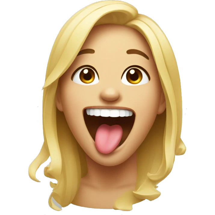 Girl laughing with tongue out emoji