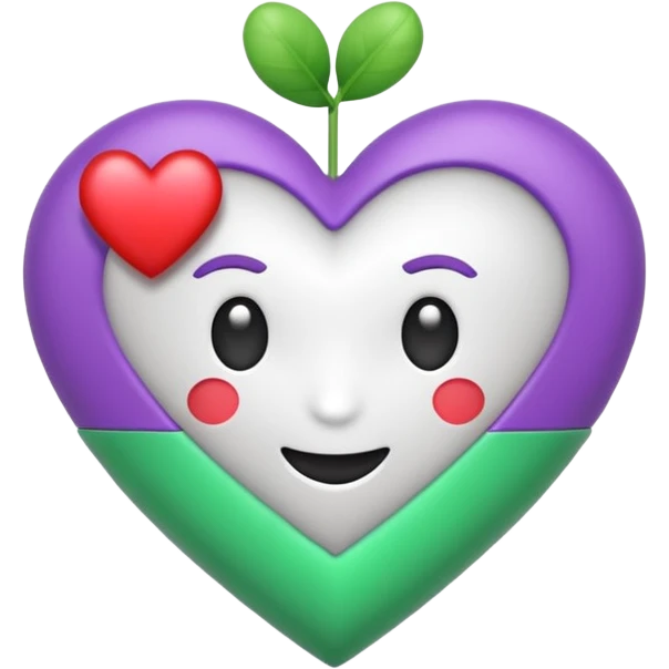 Haz un emoji de corazón blanco siendo atravesado por una flecha verde “💘” como este y que arriba tenga un pequeño corazón lila como este: 💕 emoji