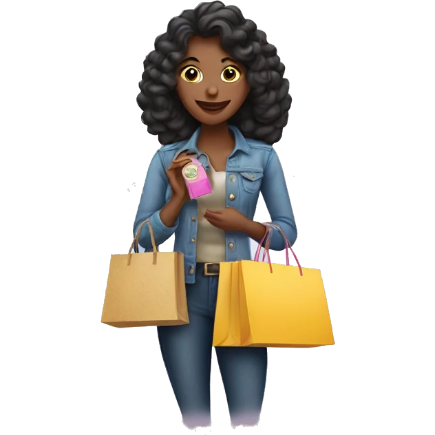 Woman with perfume and shopping bags  emoji