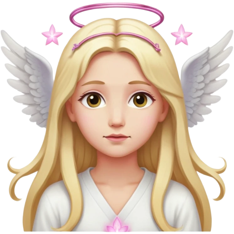 women blond long hair angel and meditation and pink hairpins  emoji
