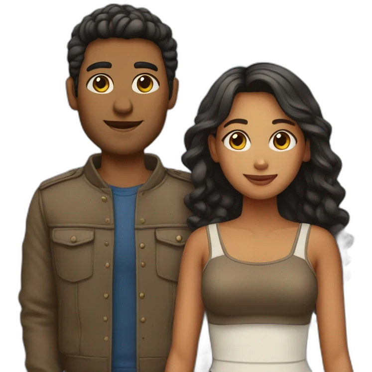 Couple wearing matching outfits emoji