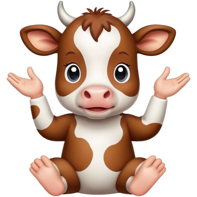 Baby cow crossing fingers emoji