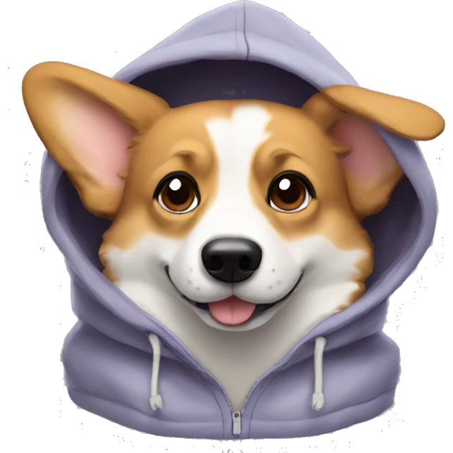 corgi dog in a hoodie  emoji