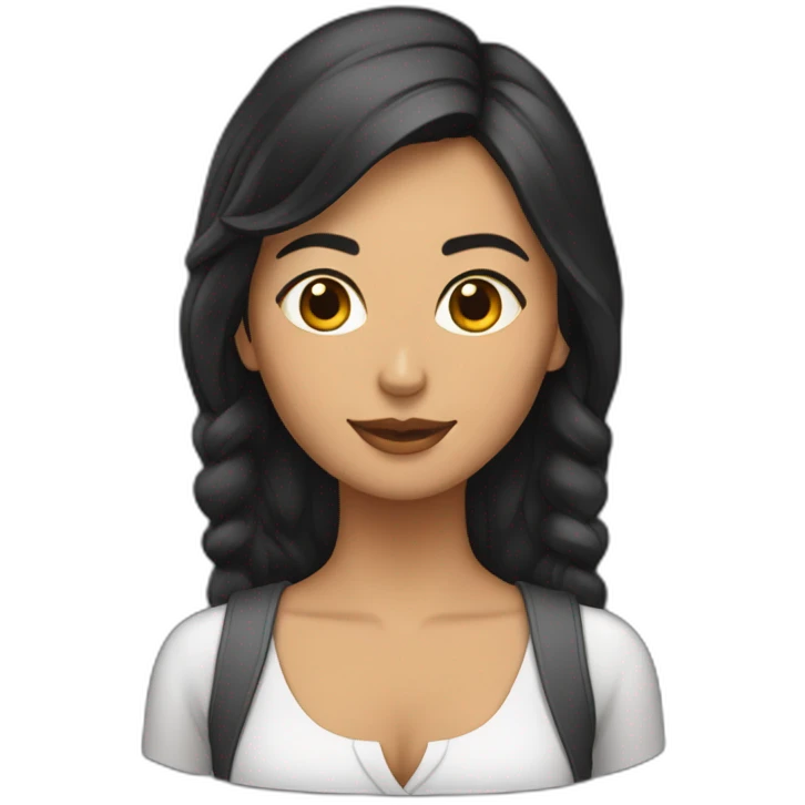 mujer-morena-con-su-yorkshire emoji